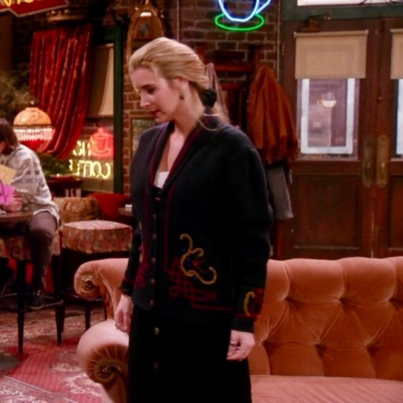 Rare Green Embroidered Cardigan ASO Phoebe Buffay on Friends - Picture 8 of 17